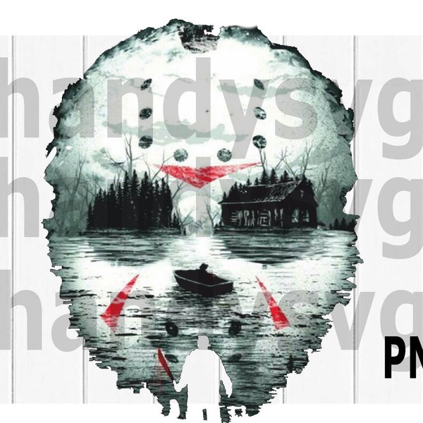 Jason Voorhees, Friday the 13th, horror movie character, sublimation design, camp cook killer PNG, Halloween PNG ,Instant Digital Download