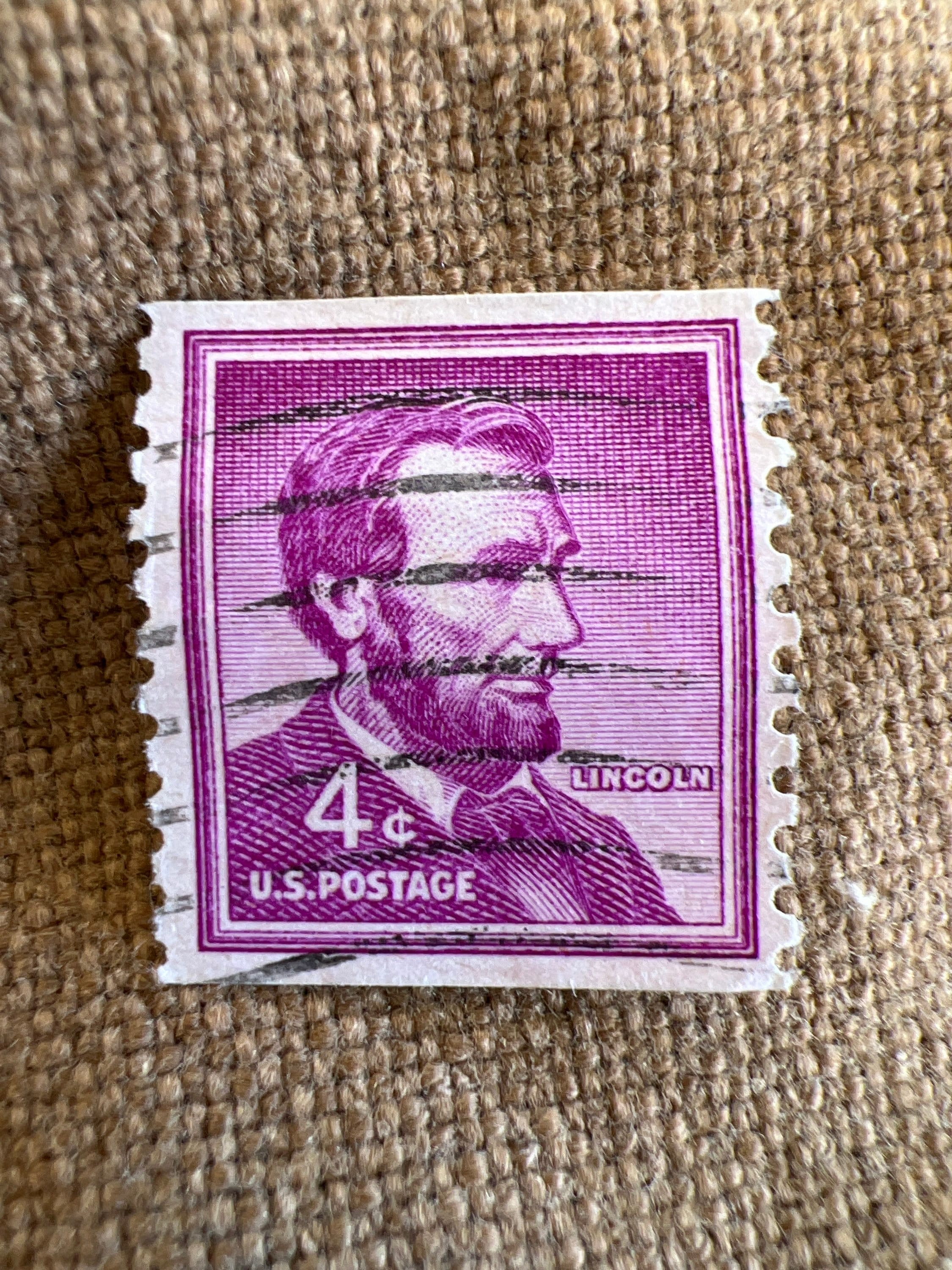 1954 Abraham Lincoln 4 Cent Rare Timbre doccasion Couleur Etsy France