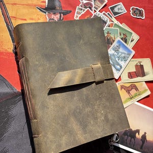 Hand-Sewn Arthur Journal with Content- Detailed Authentic Leather Cover- 620 pages