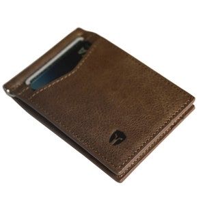 Bryker Hyde RFID Blocking Slim Minimalist ID Outside Front Pocket Wallet with Money CLIP, 9 ranuras (Texas Brown - Cuero de grano completo)