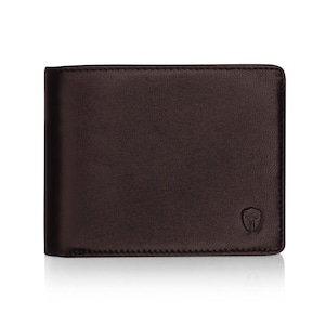 Cartera ejecutiva de viaje con bloqueo RFID y capacidad adicional para 2 documentos de identidad Bryker Hyde Bifold TOP Flip (piel de oveja de grano superior marrón)