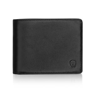 Bryker Hyde Bifold TOP Flip, 2 ID de capacidad adicional RFID Blocking Executive Travel Wallet (piel de oveja negro de cuero de grano superior)