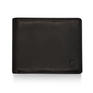 Bryker Hyde Bifold TOP Flip, SUPER Capacidad RFID Blocking Executive Travel Wallet (Charcoal Black - Full Grain Distressed Leather)