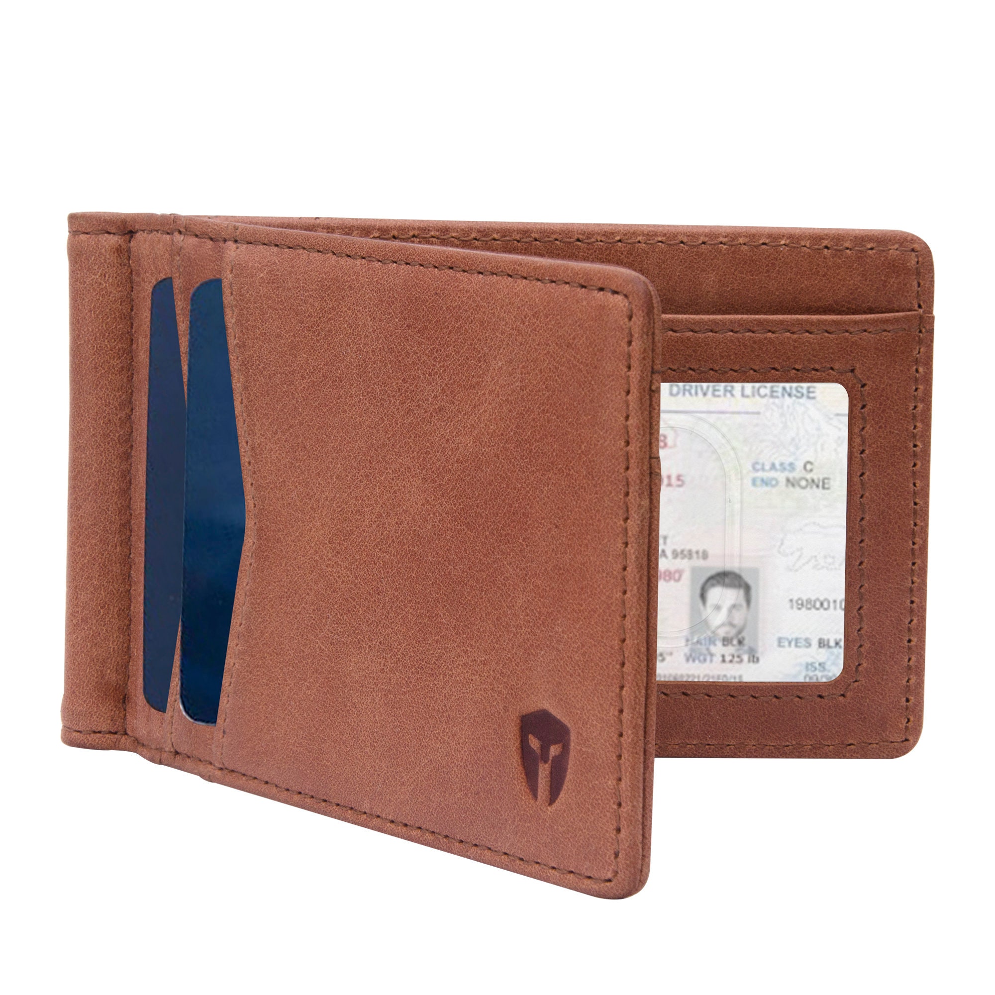 HOJ Co. WYATT Money Clip Wallet | Minimalist Card Wallet with Money Clip |  Slim Front Pocket Wallet | Full Grain Leather Men's Wallet