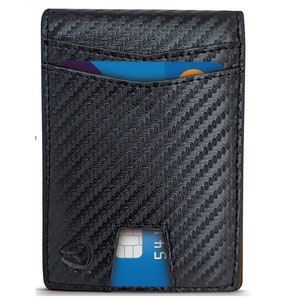 Bryker Hyde RFID - Cartera plegable con bolsillo frontal delgado con bolsillo con pestaña extraíble y bolsillo para billetes (fibra de carbono negra)