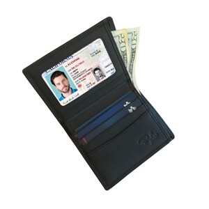 Bryker Hyde RFID Blocking Slim Vertical Bifold Wallet con Bill Pocket (Charcoal Black - Cuero de grano completo)
