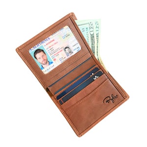 Bryker Hyde RFID Blocking Slim Vertical Bifold Wallet with Bill Pocket (Desert Brown - Full Grain Leather)