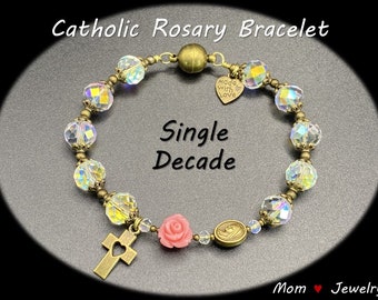105-Rosary-Bracelet | Catholic Rosary Bracelet | Catholic Rosary | Rosary Bracelet | Decade Rosary | St Benedict | Decade Rosary Bracelet