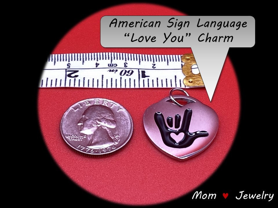 12 25mm I love you Hand ASL Charms - Mixed Color Plastic Charms bM2
