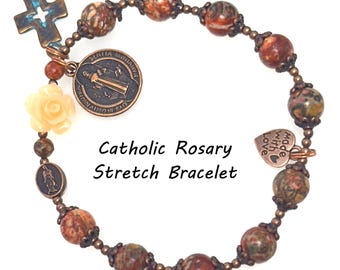 115-Rosary-Bracelet | Catholic Rosary Bracelet | Catholic Rosary | Rosary Stretch Bracelet | Decade Rosary | Single Decade Rosary Bracelet