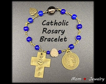 101-Rosary-Bracelet | Catholic Rosary Bracelet | Catholic Rosary | Rosary Bracelet | Decade Rosary | St Benedict | Decade Rosary Bracelet