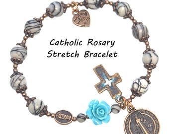 103-Rosary-Bracelet | Catholic Rosary Bracelet | Catholic Rosary | Rosary Stretch Bracelet | Decade Rosary | Single Decade Rosary Bracelet