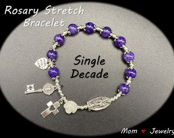 102-Rosary-Bracelet | Catholic Rosary Bracelet | Catholic Rosary | Rosary Stretch Bracelet | Decade Rosary | Single Decade Rosary Bracelet