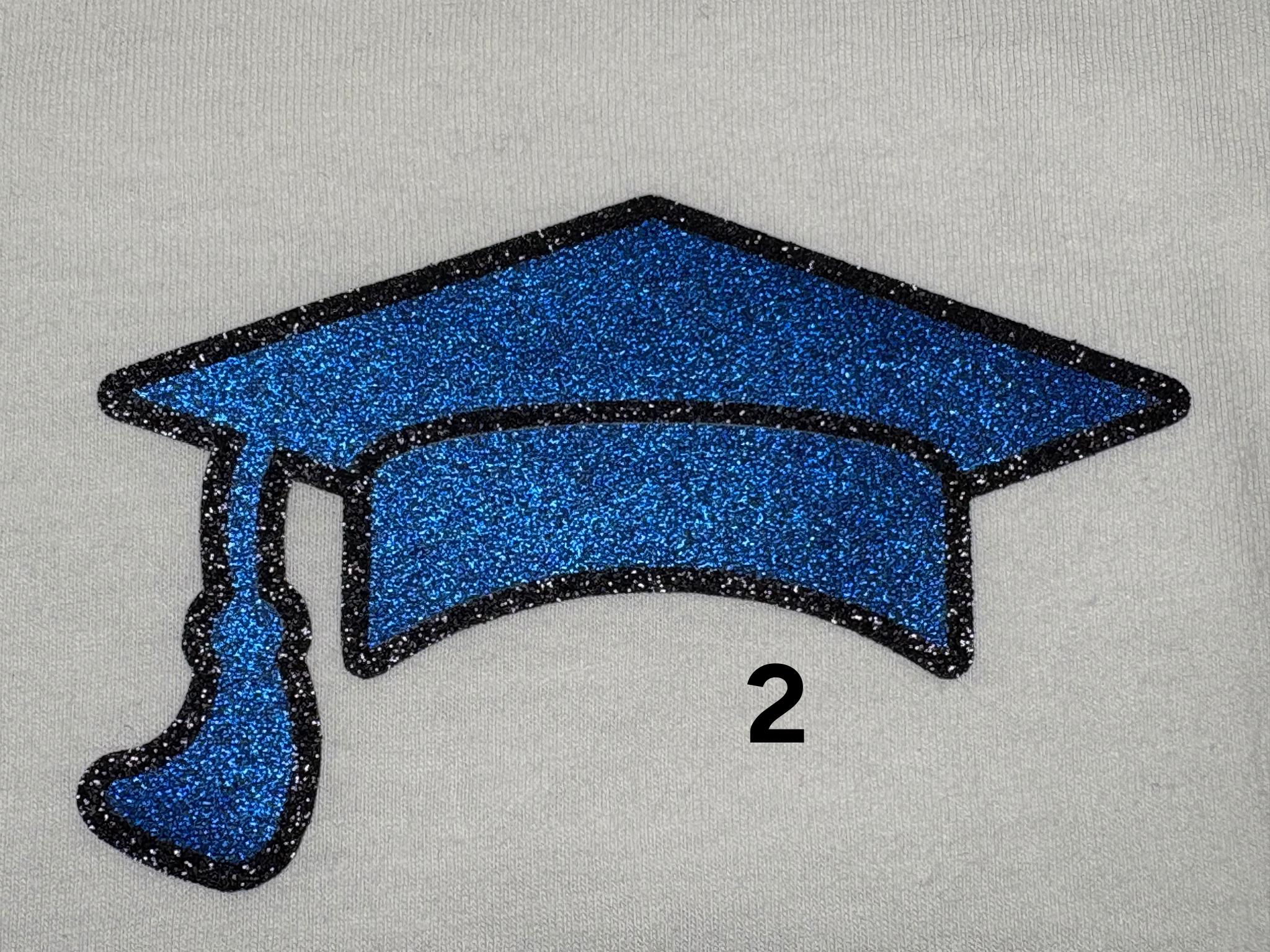 Glitter Graduation Cap Decal: Two-tone Iron-on HTV - Etsy