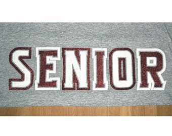 Senior 2026/2027/2028 • Glitter Iron On Letters • Graduation Shirt HTV Decal