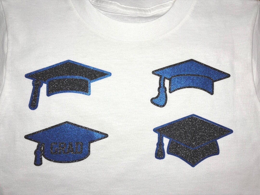 Glitter Graduation Cap Decal: Two-tone Iron-on HTV - Etsy