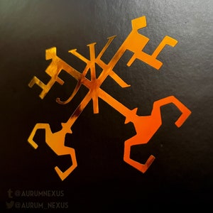 Caitlyn Kiramman Crest Decal || Holographic Gold Orange Green Arcane Inspired Vinyl Decal || Fandom Sticker ||