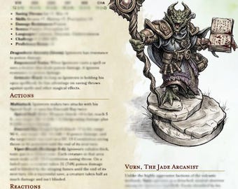 Vurn, Jade Arcanist – 5e Digital Statblock