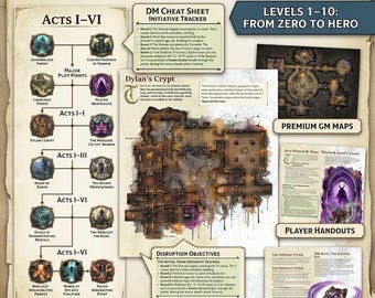 Ancient Evil Full Campaign Acts I-VI | 5e Digital Adventure Module PDF | High Resolution TTRPG Campaign Book for Dungeon Masters