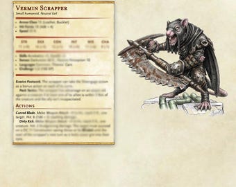 Ungeziefer – 5e Digitaler Statblock | Skaven | Ratke