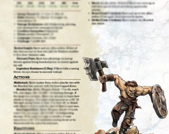 Bjorn, Viking Elder | 5e Setting-Neutral Chieftain NPC, Old School Ink Art & VTT Token Bundle