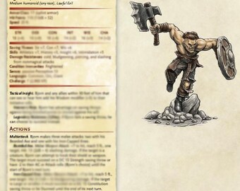 Bjoern, Viking Elder – 5e Digitaler Statblock | Legendärer NPC Krieger (Digital Download) | VTT Fertig Boss