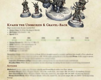 Kvasir der Ungebrochene & Kies-Rücken – 5e Digitaler Statblock