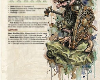 Vermin Phalanx | 5e Setting-Neutral Ratkin Soldier, Old School Ink Art & VTT Token Bundle