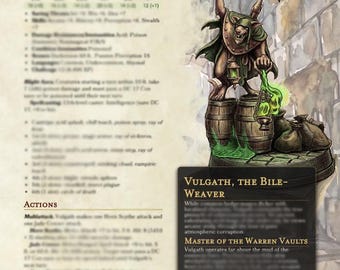 The Vermin Tide: An Under-City Bestiary | 5e Homebrew Ratfolk Campaign Supplement PDF | 19 Detailed Statblocks and VTT-Ready Token Assets