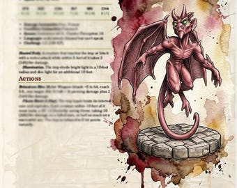 Hellfire Scud | 5e Setting-Neutral Volcanic Fiend, Old School Ink Art & VTT Token Bundle