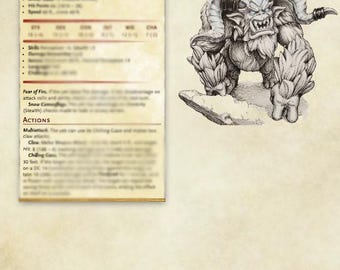 Frost-Gaze Yeti – 5e Digitaler Statblock