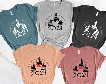 Disney Family Vacation Matching 2024 Shirt, Custom Disney Trip Shirt, Disneyland Castle Shirt, Personalized Disneyworld Mickey Minnie Shirt