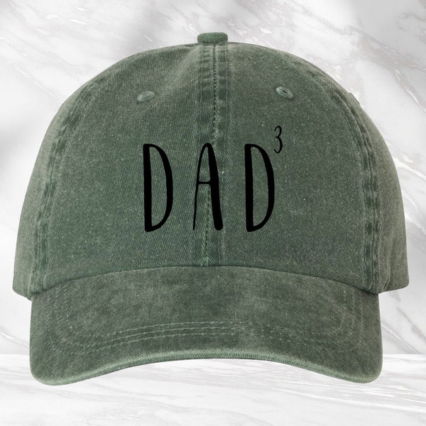 Dad Of Three Hat, Father's Day Gift, Fatherhood Hat, Dad Cubed Cap, Best Father Gift, Dad Life Hat, Grandpa Cap, Embroidered Hat