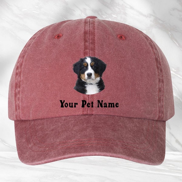 Custom Dog Photo Hat, Personalized Pet Name Cap, Customized Gift, Pet Parent Gift Idea, Dog Lover Hat, Cute Dog Owner Hat, Embroidered Hat