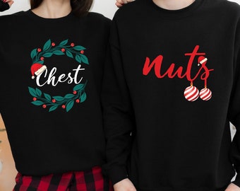 Chest Nuts Christmas Sweatshirts, Christmas Couple Shirts, Ornaments Sweatshirt, Holiday Matching Sweatshirt, Matching Christmas Party Shirt