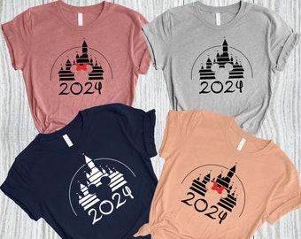 Custom Disney Castle Mickey Minnie Matching Shirt, Disneyworld Shirt, Disneyland Family Shirt, Disney Vacation Tee, Disney Trip Shirt