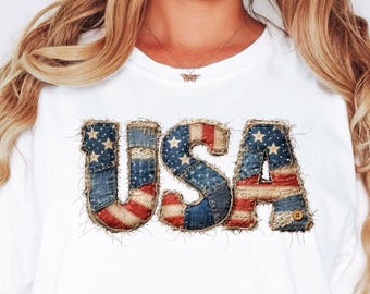 Maglietta Comfort Colors® USA, maglietta con bandiera americana, maglietta per il 4 luglio, maglietta per il Giorno dell'Indipendenza, maglietta per il 250° anniversario, solo stampa - non una toppa