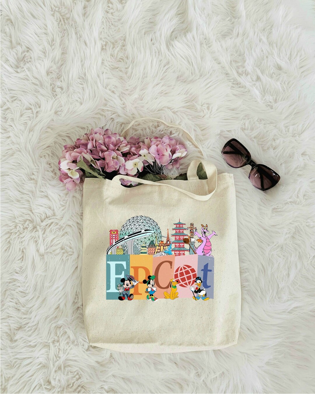 Disneyland Tote Bag, Epcot Tote Bag, Monorail Tote Bag, Disney World