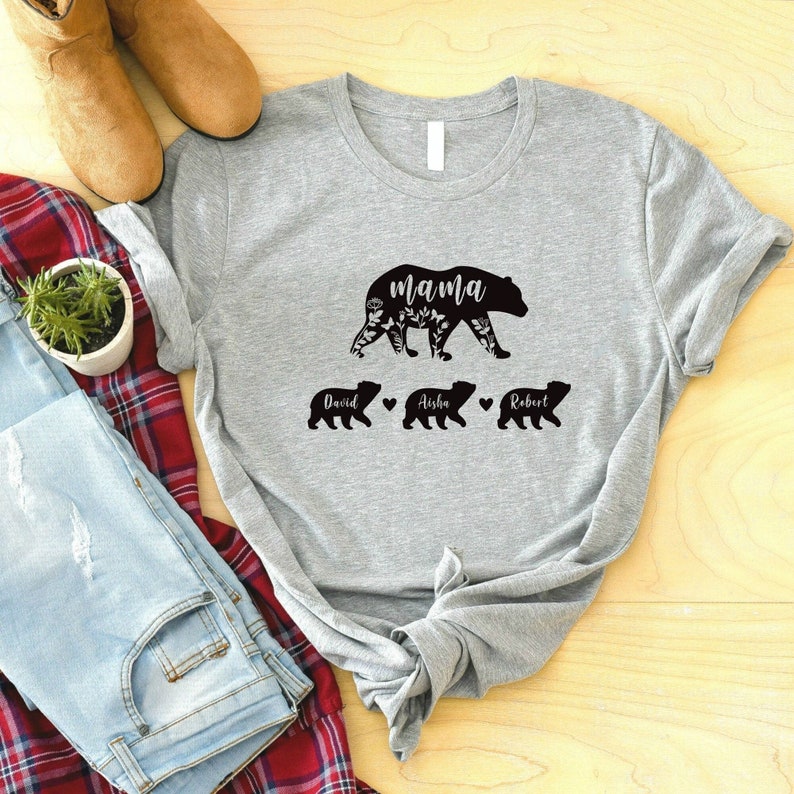 Personalized Mama Bear And Kids Bear Shirt, Custom Mom Shirt With Children Names, Mother's Day Gift, Gift For Mother, Mother And Children image 1