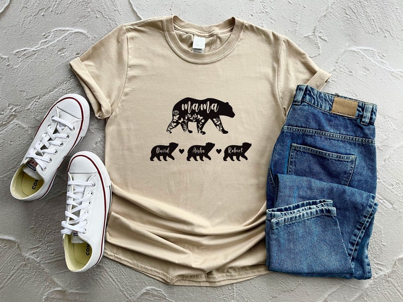 Personalized Mama Bear And Kids Bear Shirt, Custom Mom Shirt With Children Names, Mother's Day Gift, Gift For Mother, Mother And Children image 2