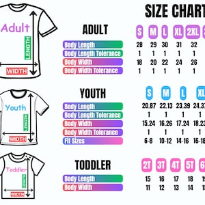a t - shirt size chart for a child's body length chart