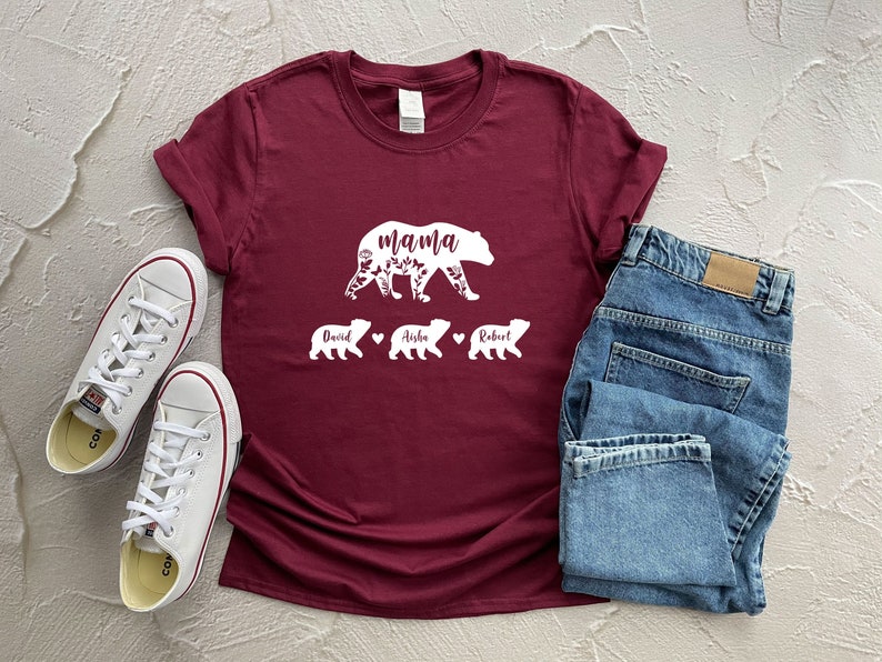Personalized Mama Bear And Kids Bear Shirt, Custom Mom Shirt With Children Names, Mother's Day Gift, Gift For Mother, Mother And Children image 4