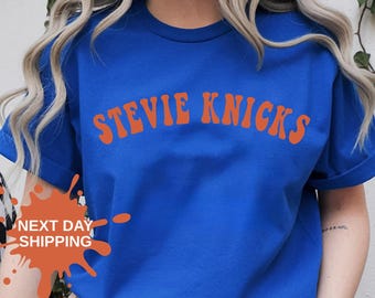 Stevie Knicks Shirt TRENDING New York Basketball Shirt Retro Knicks Tee, Vintage Basketball Fan Shirt, Orange Blue Game Day Shirt