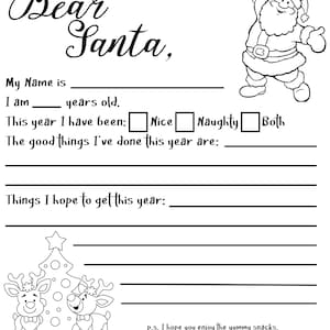 Carta de Papá Noel para colorear
