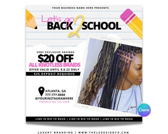Pre-made "back to school" CANVA flyer template | | 100% editable in Canva