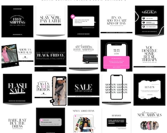 41 boutique content flyers | 100% editable Canva flyers for boutiques | e-commerce | hair | bundles | wigs | makeup | clothing/online store