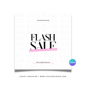 Pre-made &quot;flash sale&quot; CANVA flyer template | | 100% editable in Canva