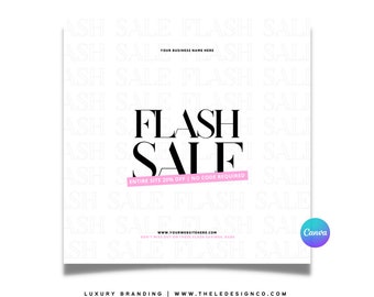 Pre-made &quot;flash sale&quot; CANVA flyer template | | 100% editable in Canva