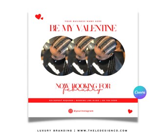 Pre-made "Be My Valentine" VDay flyer | 100% editable in Canva