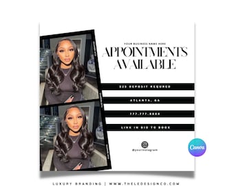 Pre-made "appointments available" flyer | 100% editable in Canva